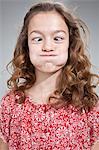 Girl pulling funny face