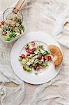 Salad with fresh bread