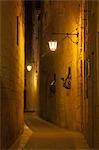 Street illuminated at night, Mdina, Malta