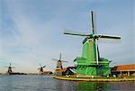 Row of windmills at Zaanse Schans, Zaandam, Netherlands