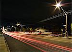 Tail light trails on highway at night, Fremantle, Western Australia