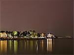 Lakeside view at night, West Lake, Hangzhou, Zhejiang, China
