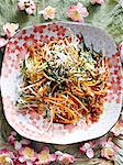 Still life with dish of Japanese shredded cabbage salad