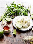 Coriander, paprika, lime, feta cheese