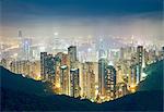 Cityscape at night, Victoria Peak, Hong Kong