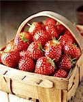 Still life of fresh strawberries in basket