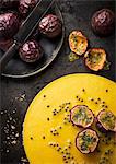 Tropical fruits on table