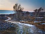 Winter landscape at dusk