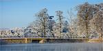 Winter landscape with bridge