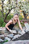 Woman working in garden