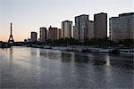 High rise buildings along the Seine River, Paris, France