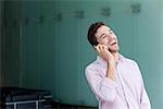 Businessman talking on cell phone