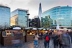 Christmas Market, The Scoop and The Shard, South Bank, London, England, United Kingdom, Europe