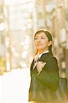 Japanese young businesswoman downtown Tokyo