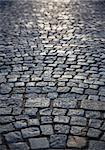 background of old cobblestone pavement