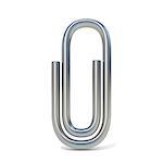 Paper clip. 3D render illustration isolated on white background