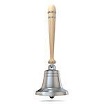 School call bell. Hand bell. 3D render illustration isolated on white background