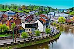 Embankment of the River Ourthe in the Belgian City of La Roche