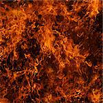 Background of fire. The big fire, the red flame, the fire texture. Back with fire. Burning bright.
