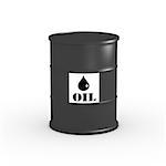 Oil Barrel on white background 3D illustration