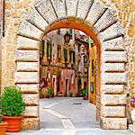 Arch of the Narrow Street with Old Buildings in the Medieval Italian City