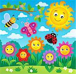Happy flowers topic image 3 - eps10 vector illustration.