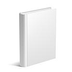 Book with empty blank cover isolated on white background. White object mock-up or template