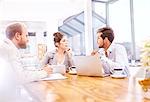 Young businessmen and woman having team meeting making in office