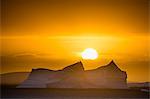 Iceberg at sunset in Lemaire channel, Antarctica