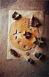 Cinnamon dough with Christmas cookie cutters