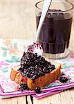 Blueberry jam on a slice of quinoa