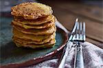 A stack of courgette and sweetcorn pancakes