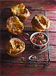 Corn muffins with tomato relish