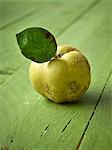 A quince with leaf