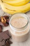 Banana and chocolate breakfast smoothie