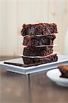 A stack of one-bowl brownies