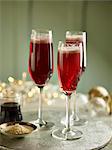 Three glasses of kir royale