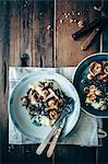 Celeriac puree, lentills, mushrooms, walnuts and fresh sage