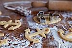 Anchor-shaped ginger butter cookies (unbaked)