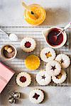 Cashew linzer cookies