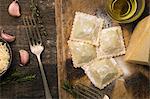 Handmade ravioli stuffed with parmigiano cheese and chicken