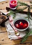 Beetroot soup with Christmas pastries (Poland)