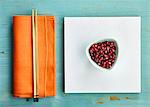 Pomegranate seeds with minimalist styling