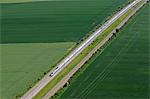 France, Eure et Loire, High-spee train crossing the Beauce
