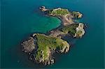 France, Brittany, Cotes-d'Armor, small island, group of isles in Port Blanc, aerial view