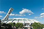 Canada. Province of Quebec. Montreal. District Hochelega-Maisonneuve (HoMa). The Olympic stadium (built for the Summer Olympics of 1976) and the tilted tower. Architect: Roger Taillibert (copyrights manager by ADAGP)