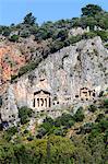 Turquey, province of Mugla, Dalyan, Lycian tombs in the cliff