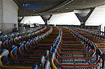 France, Terminal at Roissy Charles de Gaulle Airport, luggage carts