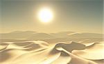 3D render of a hot desert landscape