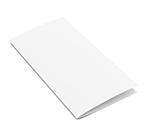 Stationary positioned blank two fold paper brochure on white background. 3D Illustration